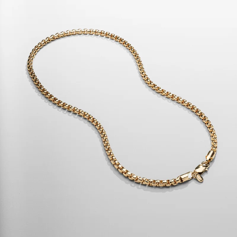 Exclusive Men's Necklaces & Pendants for the Modern Gentleman-Round Box Chain (Gold) 5mm Exclusive Men's Necklaces & Pendants for the Modern Gentleman-Round Box Chain (Gold) 5mm