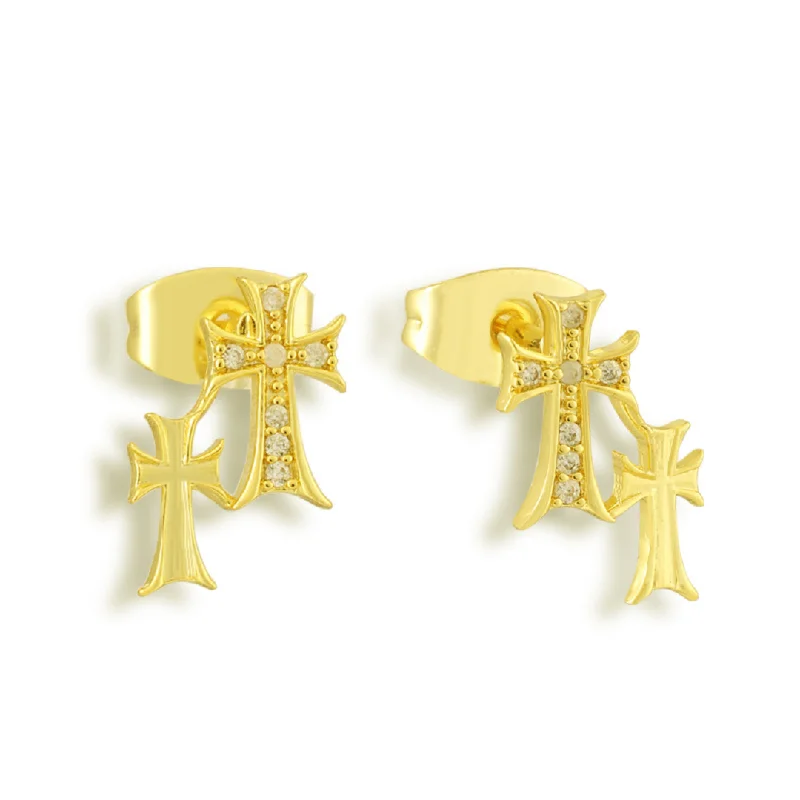 Women's Earrings – Elegant Designs for Every Personality--Double Cross Me Studs