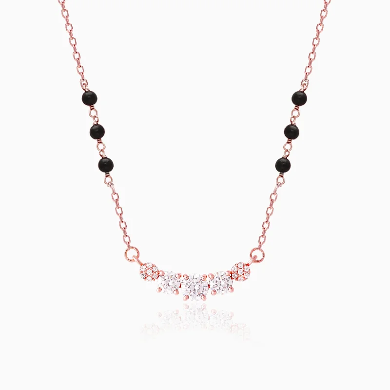 Shop Classic Women's Necklaces & Pendants with a Modern Twist-Rose Gold Zirconia Elegance Mangalsutra Shop Classic Women's Necklaces & Pendants with a Modern Twist-Rose Gold Zirconia Elegance Mangalsutra