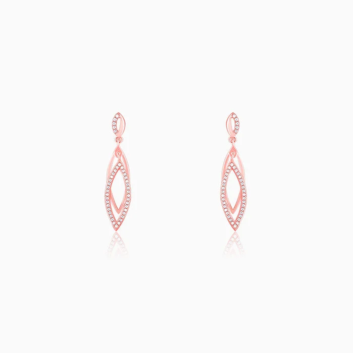 Women's Earrings – Elegant Designs for Every Personality--Rose Gold Majestic Marquise Danglers