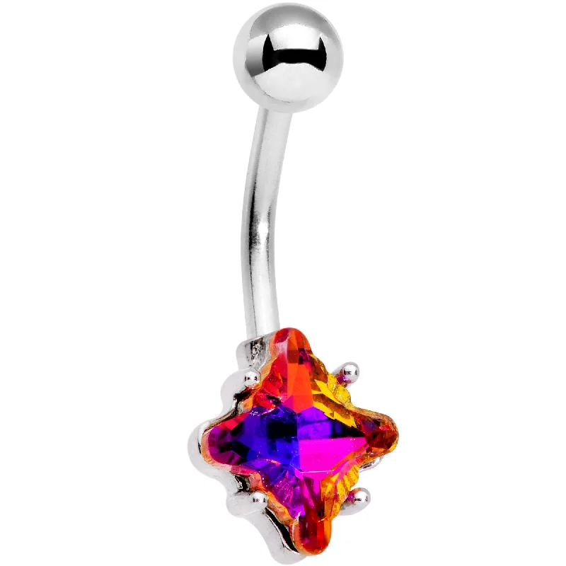 Custom Belly Rings for a Fashionable Look -Purple Rainbow Gem Power Amulet Belly Ring Custom Belly Rings for a Fashionable Look -Purple Rainbow Gem Power Amulet Belly Ring