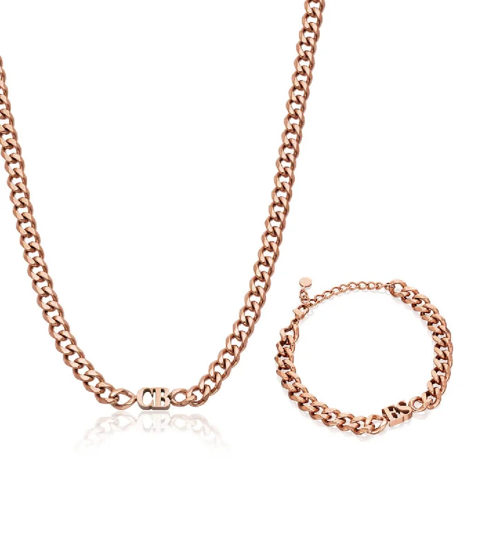 Shop Classic Women's Necklaces & Pendants with a Modern Twist-Initial Curb Bundle (Rose Gold) Shop Classic Women's Necklaces & Pendants with a Modern Twist-Initial Curb Bundle (Rose Gold)