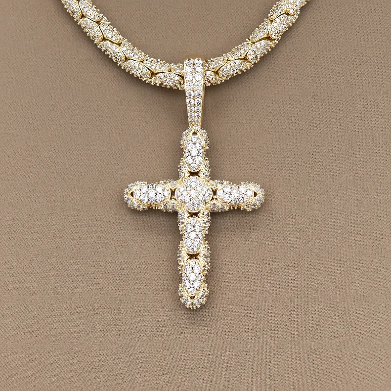 Shop Classic Women's Necklaces & Pendants with a Modern Twist-Diamond Pave Reptile Cross Pendant in Yellow Gold Shop Classic Women's Necklaces & Pendants with a Modern Twist-Diamond Pave Reptile Cross Pendant in Yellow Gold