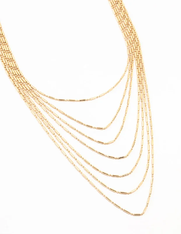 Shop Classic Women's Necklaces & Pendants with a Modern Twist-Gold Layered Necklace Shop Classic Women's Necklaces & Pendants with a Modern Twist-Gold Layered Necklace