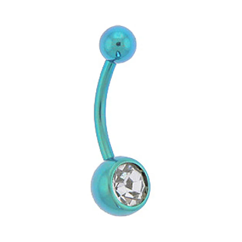 Belly Rings with Stylish Touch for Modern Women -Solid Titanium Single Gem Lake Blue Curved Barbell 7/16-8mm Belly Rings with Stylish Touch for Modern Women -Solid Titanium Single Gem Lake Blue Curved Barbell 7/16-8mm