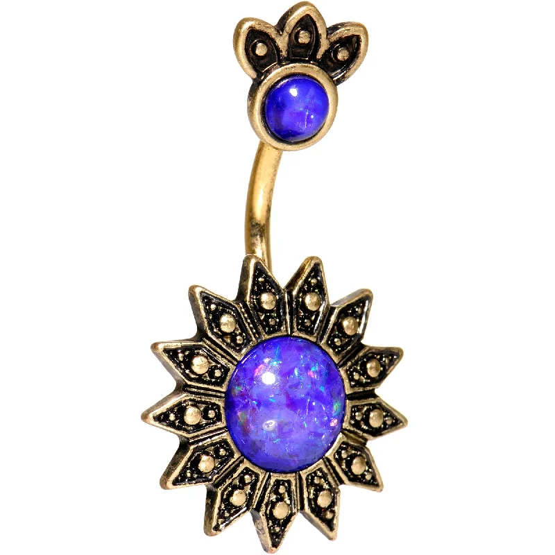 Cute Belly Rings for Summer Style -Purple Gem Sun of the Monarch Gold Tone Double Mount Belly Ring Cute Belly Rings for Summer Style -Purple Gem Sun of the Monarch Gold Tone Double Mount Belly Ring