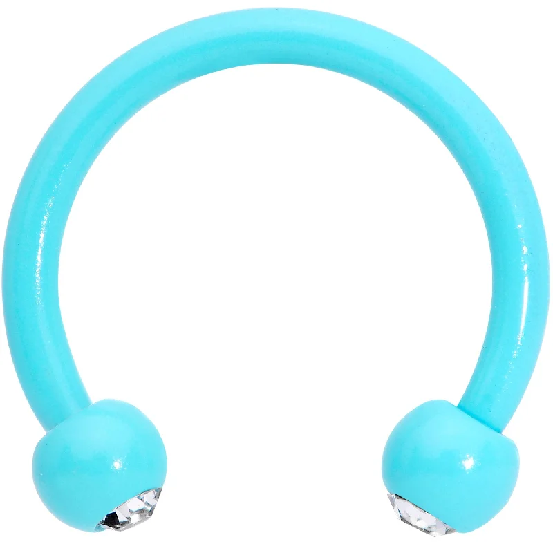 Custom Lip Rings for Personal Touch16 Gauge Clear Gem Teal Glow in the Dark Horseshoe Circular Barbell