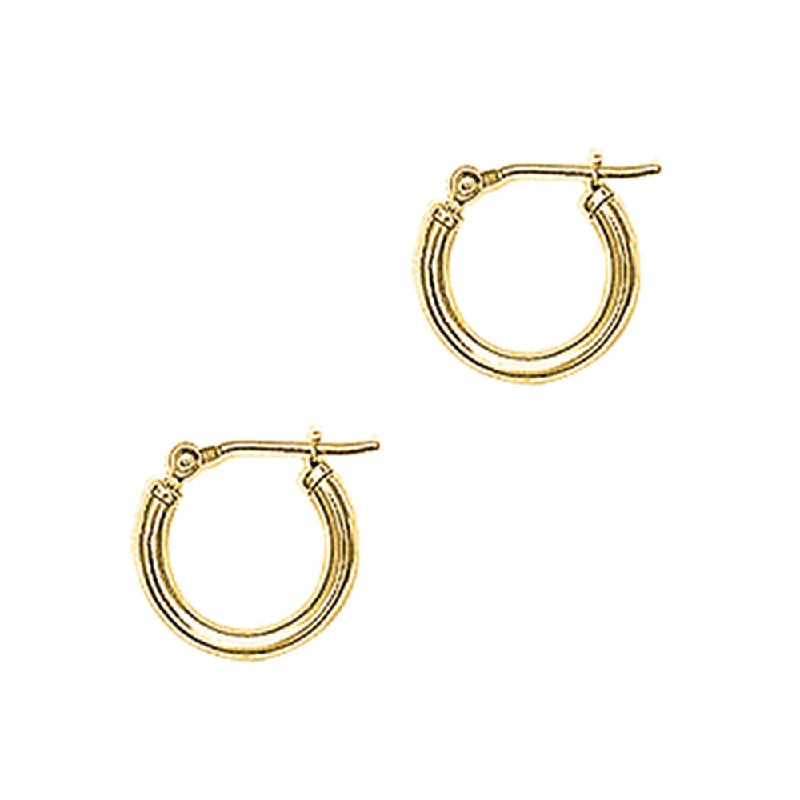 Women's Earrings – Elegant Designs for Every Personality--14KT Yellow Gold 2mm 9/16 Inch Hoop Earrings