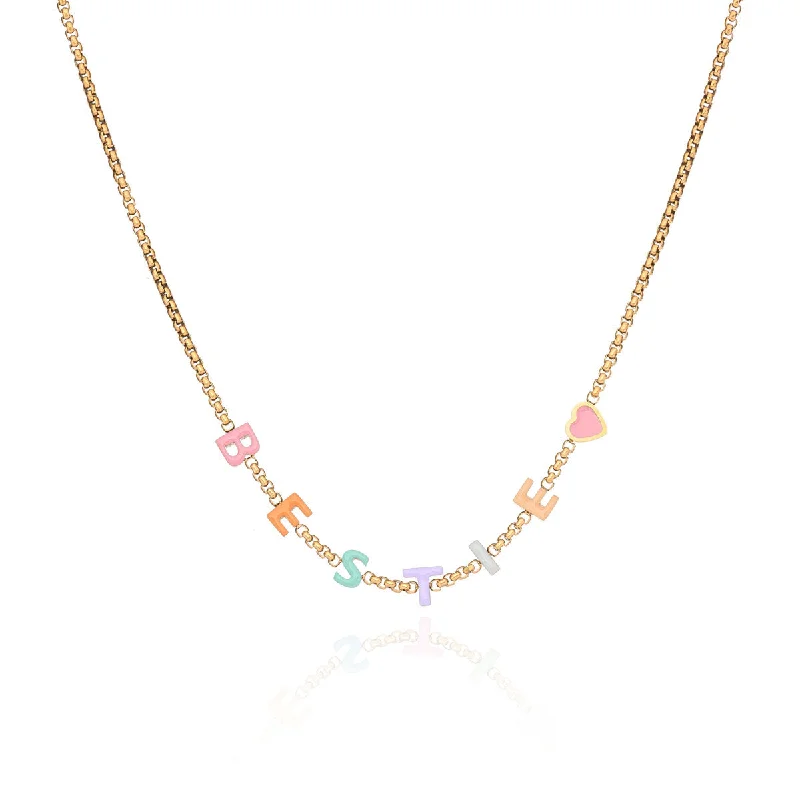 Shop Classic Women's Necklaces & Pendants with a Modern Twist-Custom Enamel Name Necklace (Gold) Shop Classic Women's Necklaces & Pendants with a Modern Twist-Custom Enamel Name Necklace (Gold)