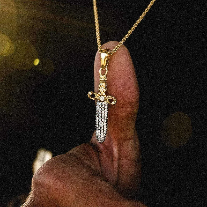 Exclusive Men's Necklaces & Pendants for the Modern Gentleman-Iced Knife Pendant
