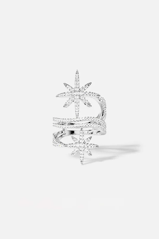 Chic Women's Rings for Fashion-Forward Looks-Double Météorites Ring