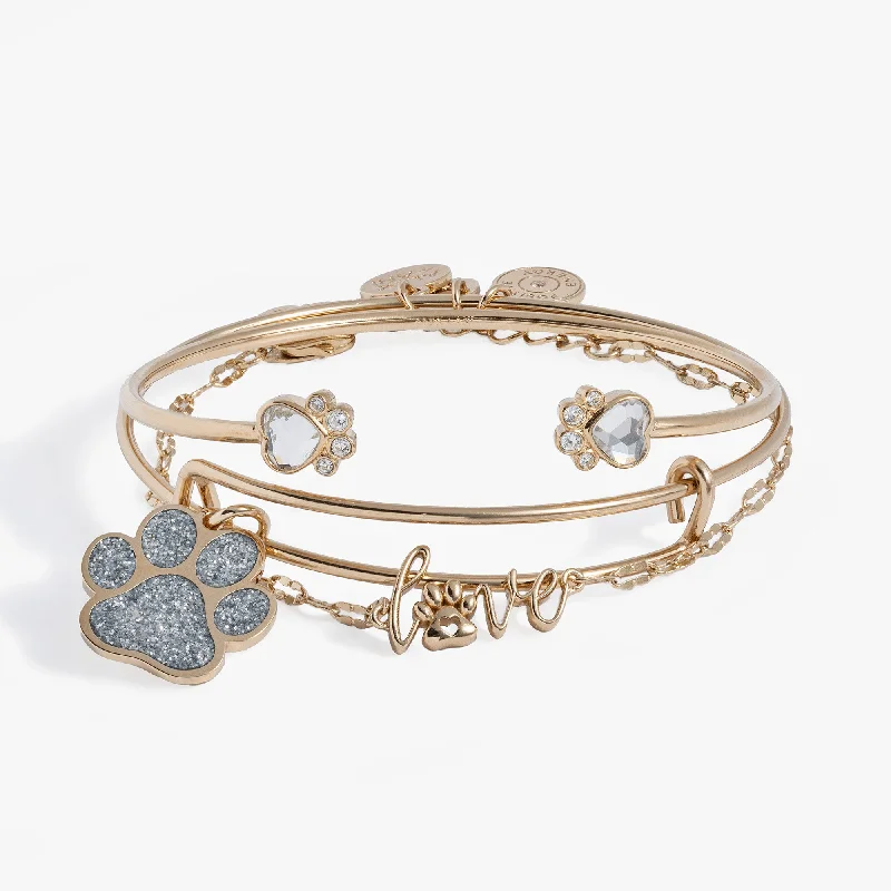 Natural Stone Bangles for Women-Paws of Love Bracelet Set of 3