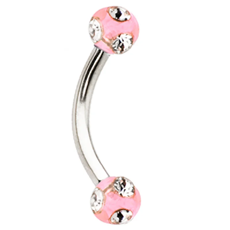 Women's Earrings – Elegant Designs for Every Personality--Pink Acrylic Gem Eyebrow Ring