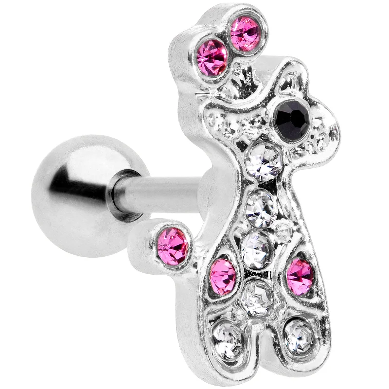 Women's Earrings – Elegant Designs for Every Personality--16 Gauge 1/4 Clear Pink Gem Giraffe Cartilage Tragus Women's Earrings – Elegant Designs for Every Personality--16 Gauge 1/4 Clear Pink Gem Giraffe Cartilage Tragus