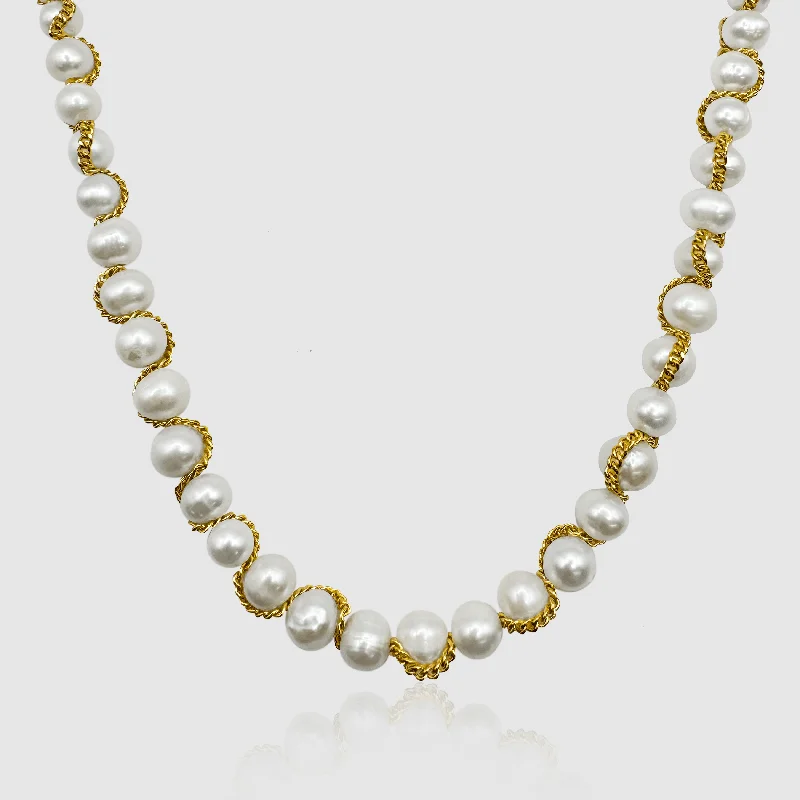 Exclusive Men's Necklaces & Pendants for the Modern Gentleman-Chain Wrap Real Pearl Necklace (Gold) Exclusive Men's Necklaces & Pendants for the Modern Gentleman-Chain Wrap Real Pearl Necklace (Gold)