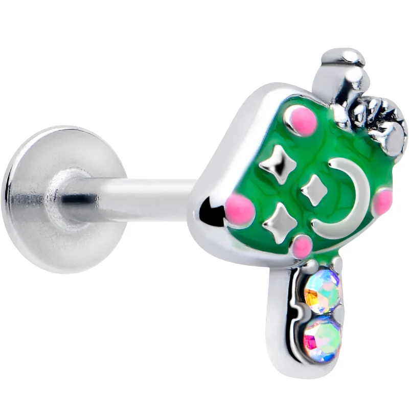 Women's Earrings – Elegant Designs for Every Personality--16 Gauge 5/16 Aurora Gem Fanciful Green Mushroom Labret Monroe Tragus Women's Earrings – Elegant Designs for Every Personality--16 Gauge 5/16 Aurora Gem Fanciful Green Mushroom Labret Monroe Tragus