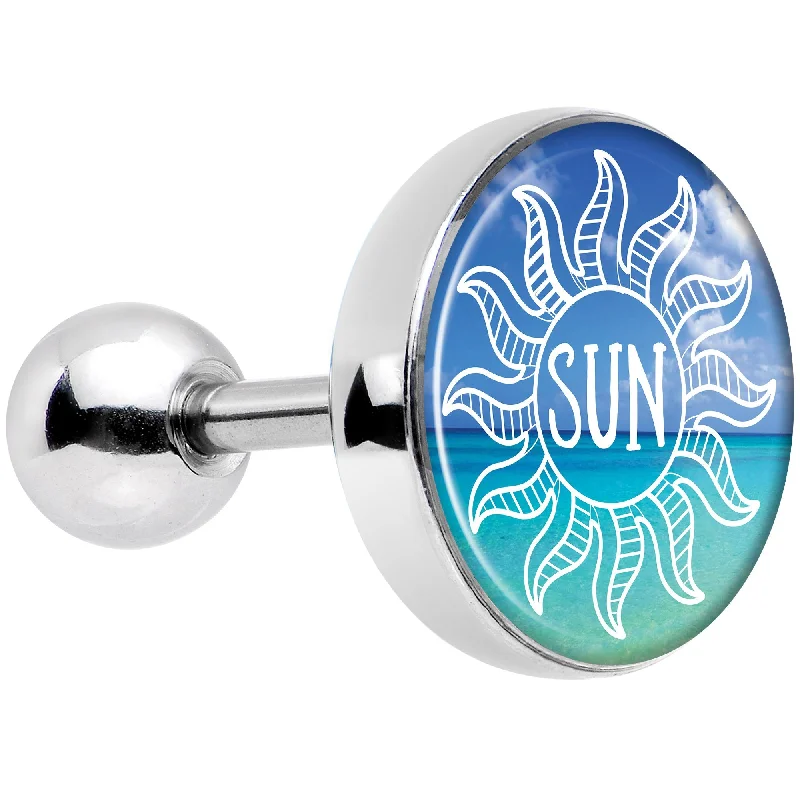 Women's Earrings – Elegant Designs for Every Personality--16 Gauge 1/4 Cool Ocean Sun Tragus Cartilage Earring