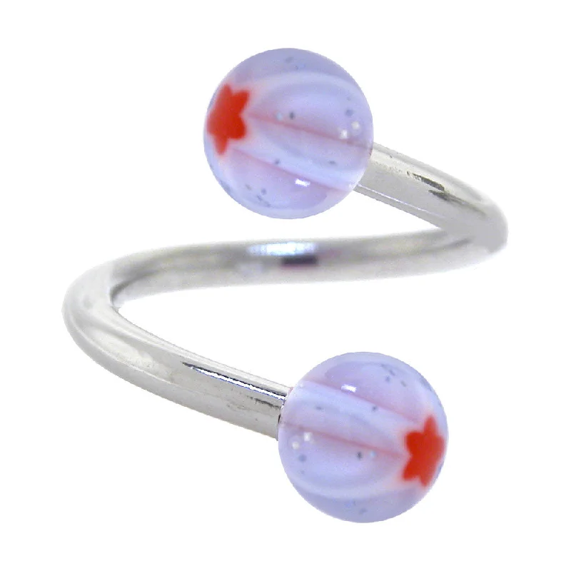 Stylish Belly Rings for Exclusive Fashion -Psychedelich Sky Blue STAR Acrylic Spiral Twister Belly Ring Stylish Belly Rings for Exclusive Fashion -Psychedelich Sky Blue STAR Acrylic Spiral Twister Belly Ring