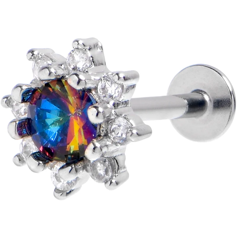 Comfortable Lip Rings for Fashion-Forward Wear16 Gauge 5/16 Vitrail Clear Gem Baroque Sun Labret Monroe Tragus