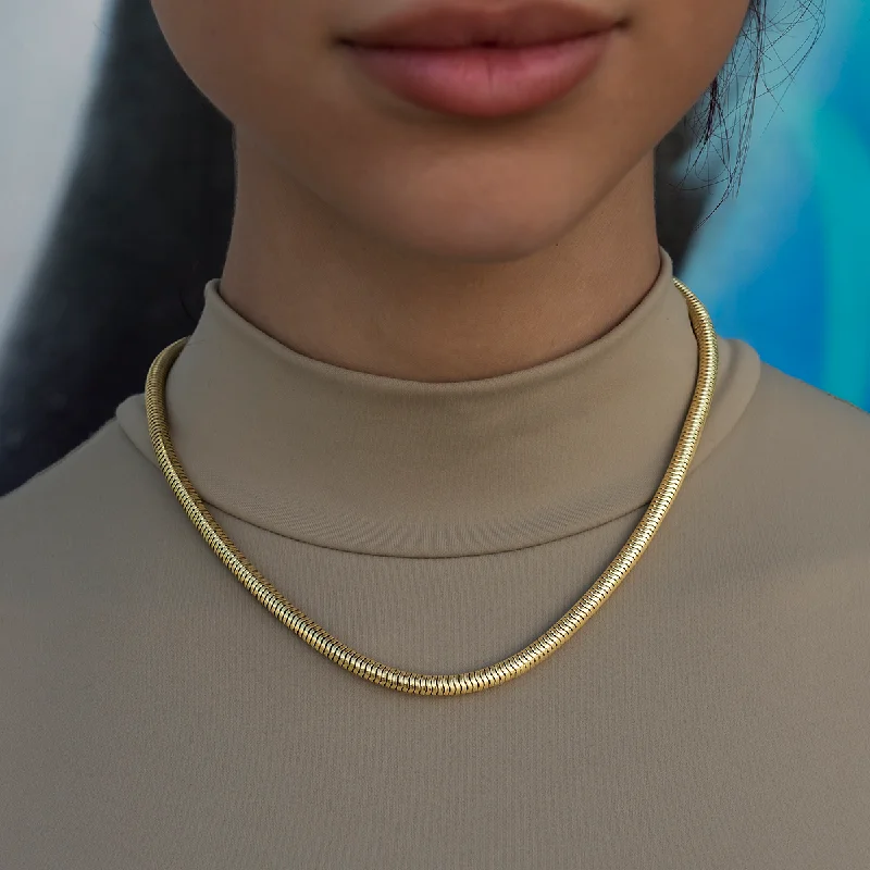Shop Classic Women's  Necklaces & Pendants with a Modern Twist-Snake Chain Necklace in Yellow Gold - 4mm