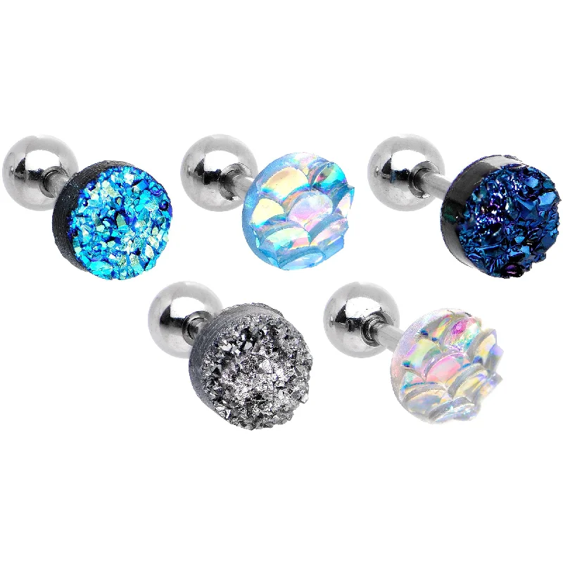 Women's Earrings – Elegant Designs for Every Personality--16 Gauge 1/4 Tantalizing Textures Tragus Cartilage Earring Set of 5 Women's Earrings – Elegant Designs for Every Personality--16 Gauge 1/4 Tantalizing Textures Tragus Cartilage Earring Set of 5