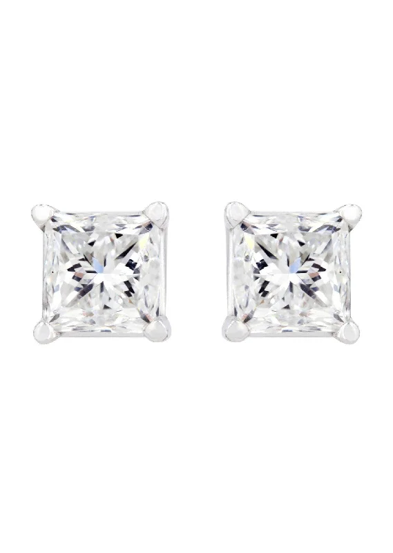 Shop Durable Men's Earrings for Everyday Wear-Princess Diamond Stud Earrings | 1.82 Carats Shop Durable Men's Earrings for Everyday Wear-Princess Diamond Stud Earrings | 1.82 Carats