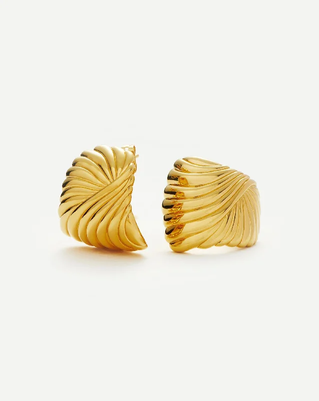 Women's Earrings – Elegant Designs for Every Personality--Ripple Oversized Stud Earrings | 18k Gold Plated Women's Earrings – Elegant Designs for Every Personality--Ripple Oversized Stud Earrings | 18k Gold Plated