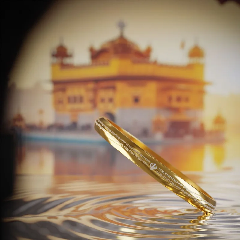 Bohemian Bracelets for Men-Round Curved Waheguru Ji Da Khalsa Kada