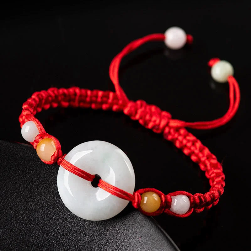 Silver Chain Bracelets for Men-Buddha Stones Jade Peace Buckle Luck Red String Bracelet Silver Chain Bracelets for Men-Buddha Stones Jade Peace Buckle Luck Red String Bracelet