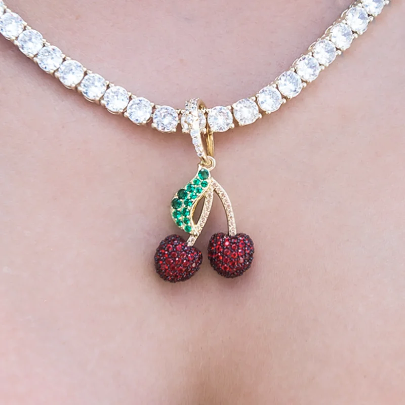 Shop Classic Women's  Necklaces & Pendants with a Modern Twist-Iced Cherry Pendant