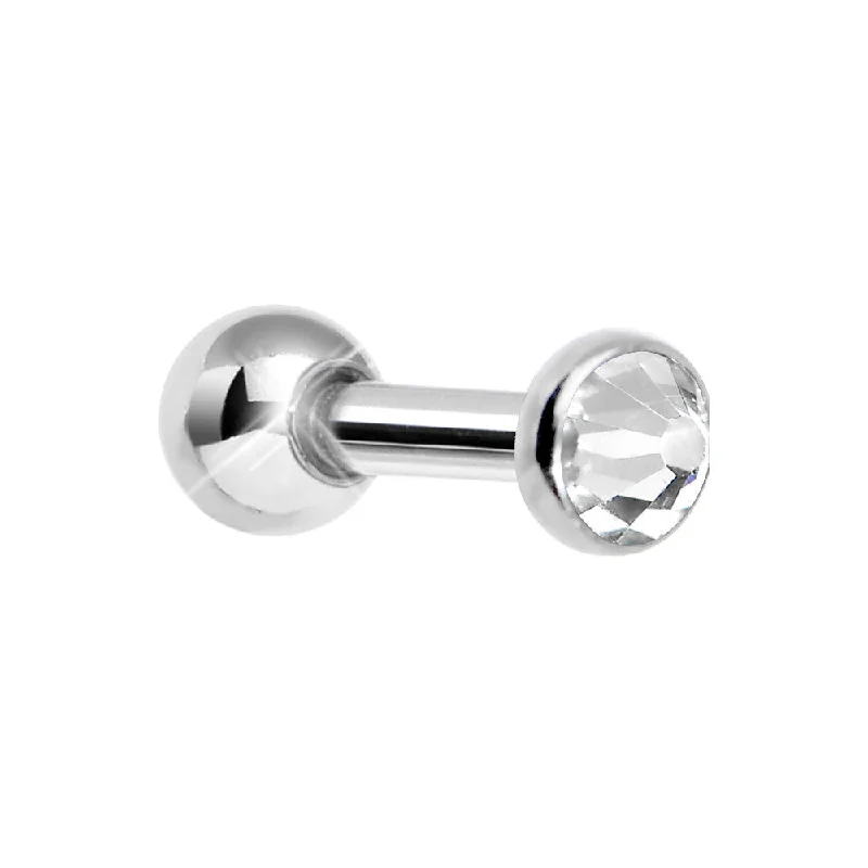 Women's Earrings – Elegant Designs for Every Personality--3mm Clear Gem Tragus Cartilage Barbell Earring Women's Earrings – Elegant Designs for Every Personality--3mm Clear Gem Tragus Cartilage Barbell Earring