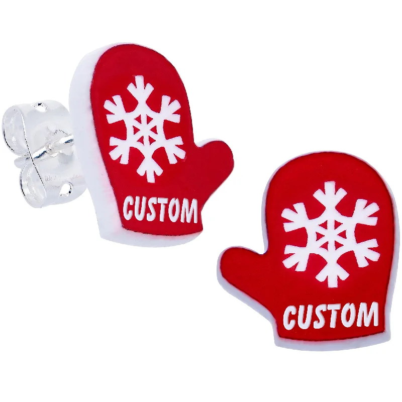 Women's Earrings – Elegant Designs for Every Personality--Custom Holiday Mittens Personalized Stud Earrings (More Colors) Women's Earrings – Elegant Designs for Every Personality--Custom Holiday Mittens Personalized Stud Earrings (More Colors)