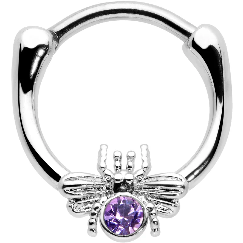 Women's Earrings – Elegant Designs for Every Personality--16 Gauge 5/16 Purple Gem Ultra Fly Cartilage Clicker