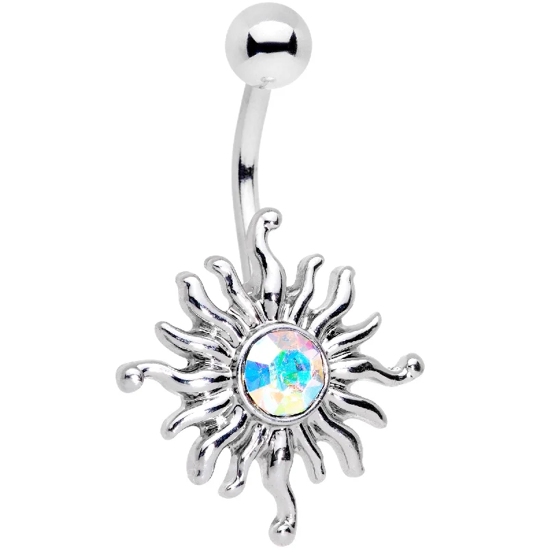 Comfortable Belly Rings with Vibrant Colors -Aurora Gem Dancing Summer Sun Belly Ring Comfortable Belly Rings with Vibrant Colors -Aurora Gem Dancing Summer Sun Belly Ring