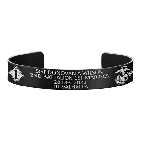 Men's Engraved Bracelets for Special Occasions-Sgt Donovan A. Wilson Memorial Band – Hosted by the Collette Family Men's Engraved Bracelets for Special Occasions-Sgt Donovan A. Wilson Memorial Band – Hosted by the Collette Family