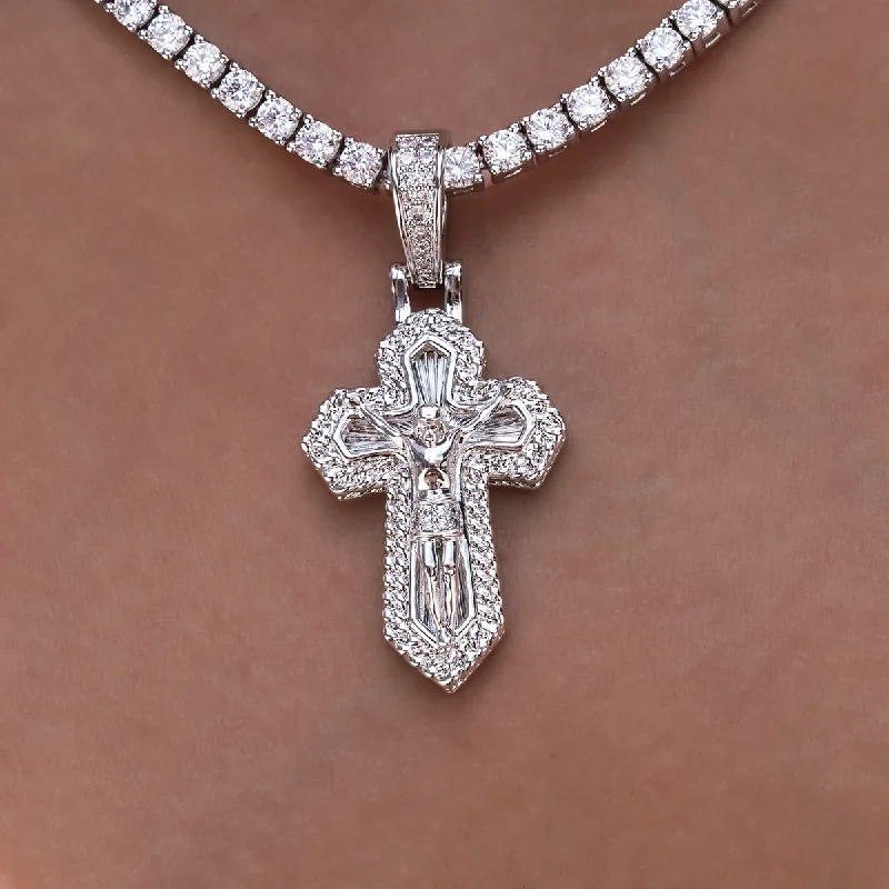 Shop Classic Women's Necklaces & Pendants with a Modern Twist-Icon Cross Pendant in White Gold Shop Classic Women's Necklaces & Pendants with a Modern Twist-Icon Cross Pendant in White Gold