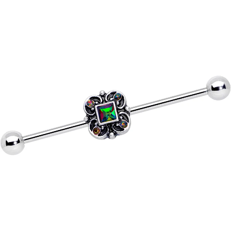 Women's Earrings – Elegant Designs for Every Personality--14 Gauge Vitrail Gem Royal Seal Industrial Barbell 38mm Women's Earrings – Elegant Designs for Every Personality--14 Gauge Vitrail Gem Royal Seal Industrial Barbell 38mm