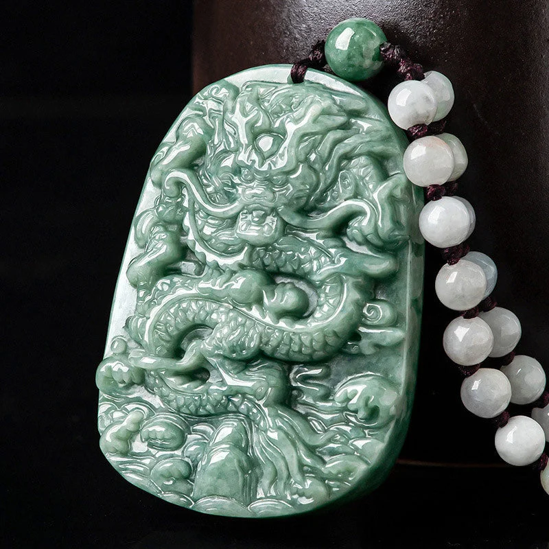Shop Classic Women's Necklaces & Pendants with a Modern Twist-Buddha Stones Chinese Zodiac Dragon Jade Prosperity Necklace Bead String Pendant Shop Classic Women's Necklaces & Pendants with a Modern Twist-Buddha Stones Chinese Zodiac Dragon Jade Prosperity Necklace Bead String Pendant