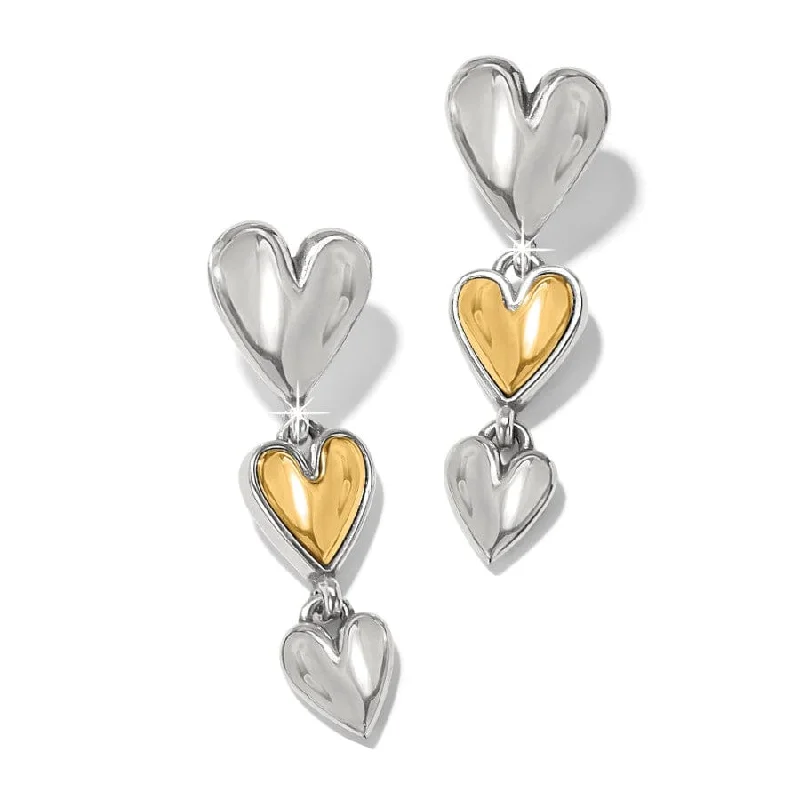 Women's Earrings – Elegant Designs for Every Personality--Cascade Heart Trio Post Drop Earrings Women's Earrings – Elegant Designs for Every Personality--Cascade Heart Trio Post Drop Earrings