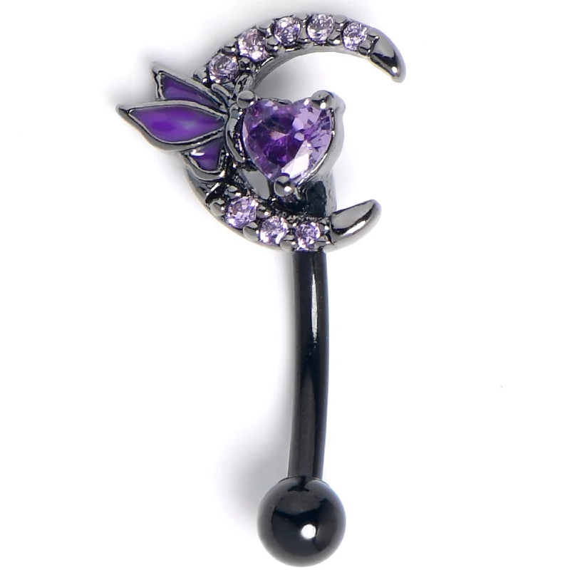 Women's Earrings – Elegant Designs for Every Personality--16 Gauge 5/16 Purple Gem Black Butterfly Heart Moon Curved Eyebrow Ring Women's Earrings – Elegant Designs for Every Personality--16 Gauge 5/16 Purple Gem Black Butterfly Heart Moon Curved Eyebrow Ring