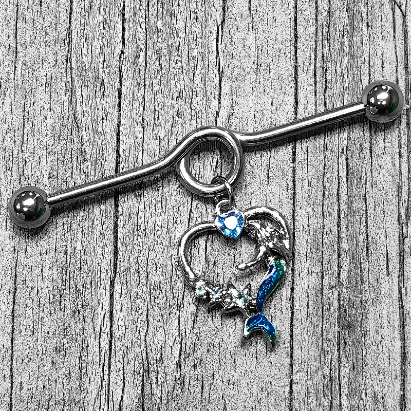 Women's Earrings – Elegant Designs for Every Personality--14 Gauge Blue Gem Mermaid Tail Stars Heart Dangle Project Bar 38mm Women's Earrings – Elegant Designs for Every Personality--14 Gauge Blue Gem Mermaid Tail Stars Heart Dangle Project Bar 38mm