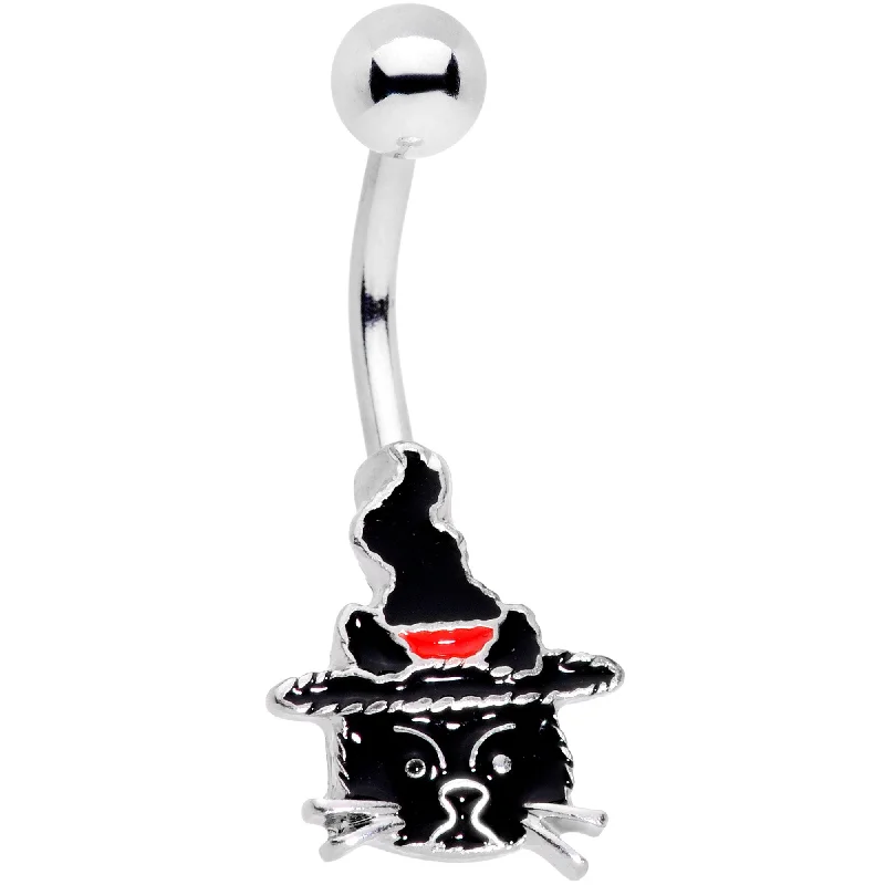 Designer Belly Rings for Fashion-Forward Women -Halloween Witch Way Sassy Black Cat Belly Ring Designer Belly Rings for Fashion-Forward Women -Halloween Witch Way Sassy Black Cat Belly Ring