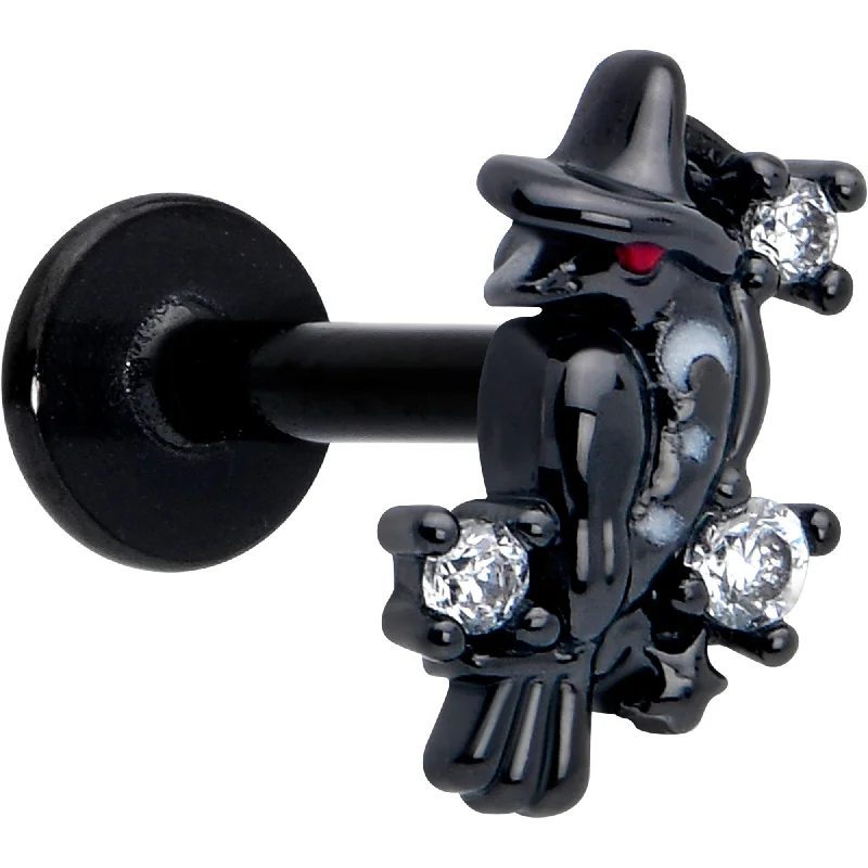 Affordable Lip Rings for Everyone16 Gauge 5/16 Clear CZ Gem Black Raven Witch Labret Monroe Tragus