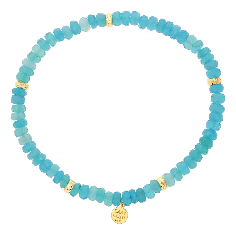 Stylish Men's Bracelets with Adjustable Length-Paraiba Opal Stretch Bead Bracelet