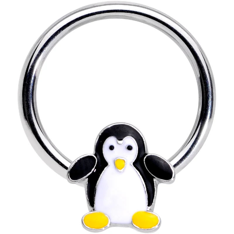 Custom Lip Rings for Personalized Fashion16 Gauge 3/8 Pudgy Penguin BCR Captive Ring