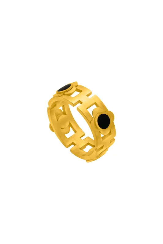 Chic Women's Rings for Fashion-Forward Looks-Black Maze Ring
