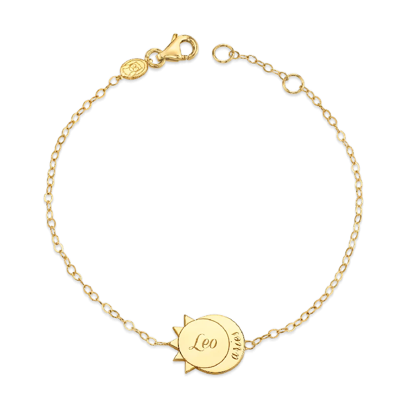 Cool Men's Bracelets for Casual Style-Sun Moon Zodiac Bracelet