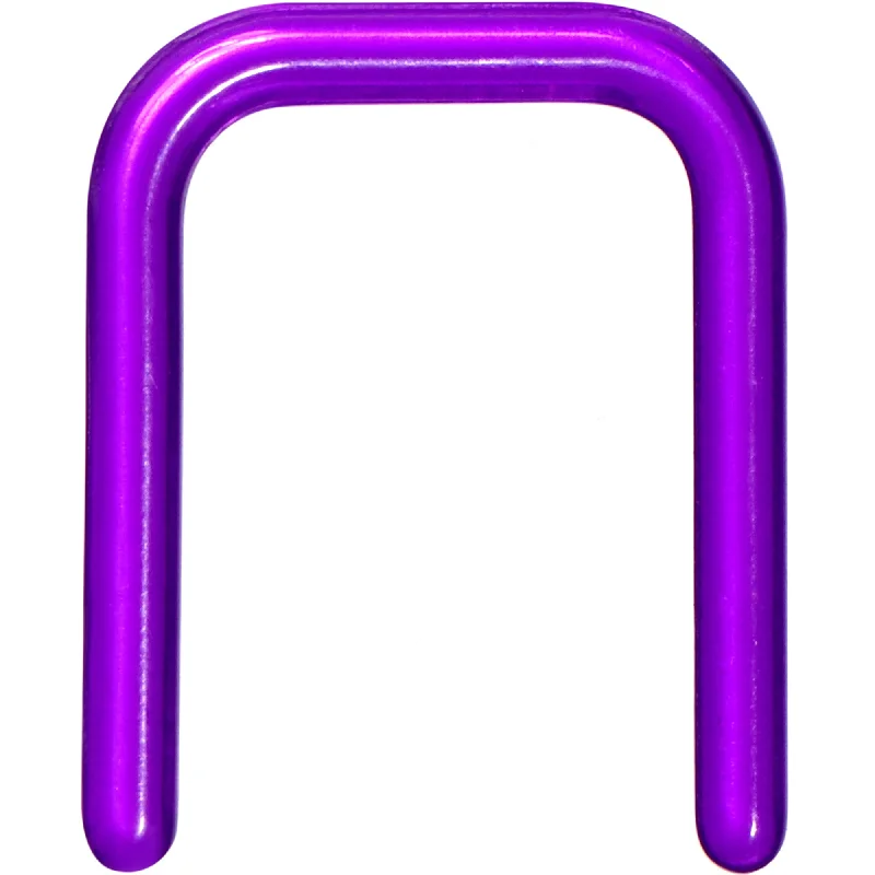Beautiful Designer Nose Rings -16 Gauge 7/16 Purple Flexible Bioplast Square Septum Retainer Beautiful Designer Nose Rings -16 Gauge 7/16 Purple Flexible Bioplast Square Septum Retainer