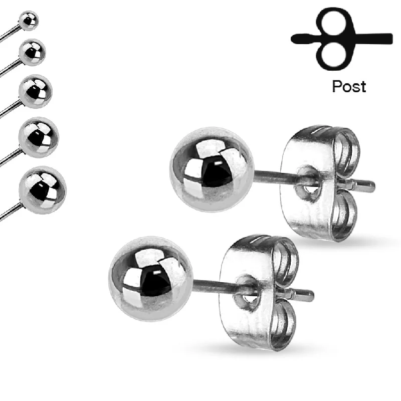 Women's Earrings – Elegant Designs for Every Personality--316L Stainless Steel Ball Stud Earrings 3mm to 7mm Sizes Women's Earrings – Elegant Designs for Every Personality--316L Stainless Steel Ball Stud Earrings 3mm to 7mm Sizes