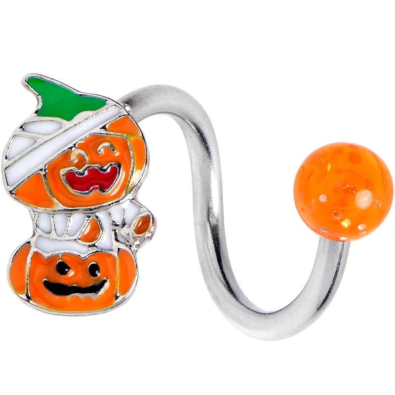 Stylish Belly Rings for Bold Statements -Mummy Pumpkin Jack OLantern Spiral Twister Belly Ring Stylish Belly Rings for Bold Statements -Mummy Pumpkin Jack OLantern Spiral Twister Belly Ring